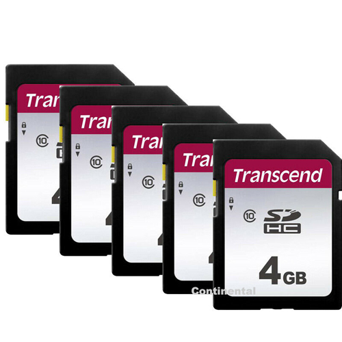 Transcend 4GB 300S 4GB Class 10 SDHC Memory Card, 5 Pack